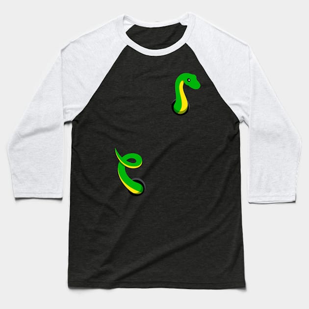 Cute Snek Luvssss U Baseball T-Shirt by sparklellama